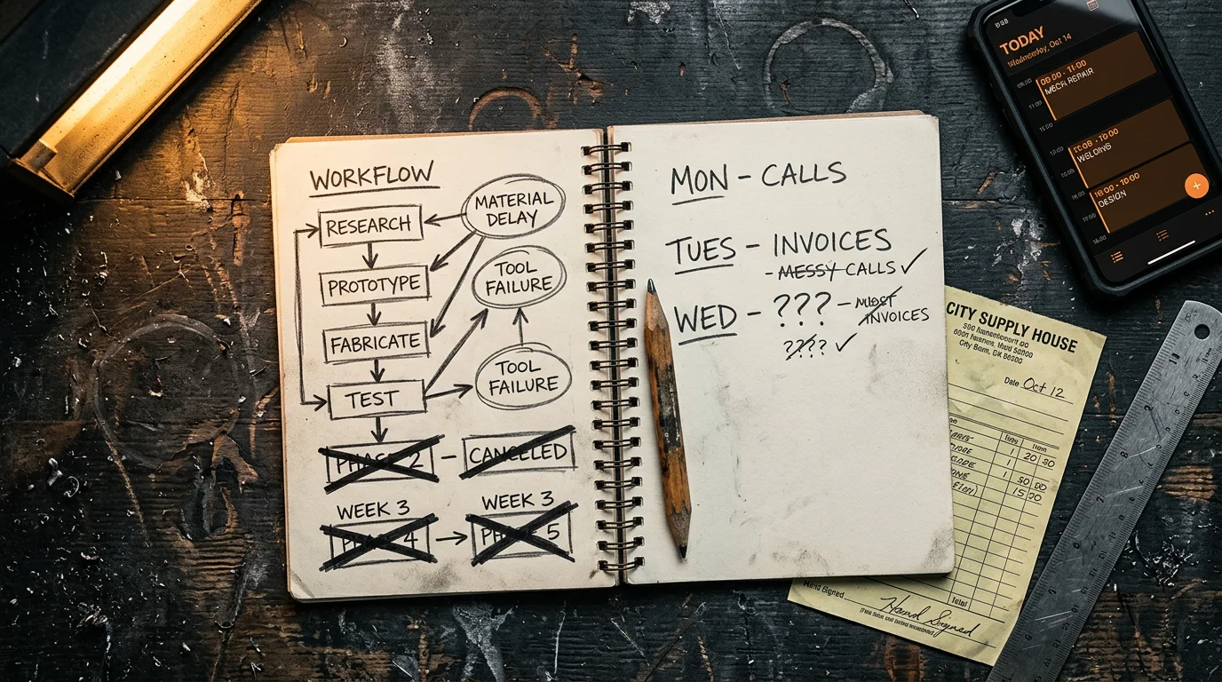 Field services and trades: work truck and Panhandle trades at golden hour.